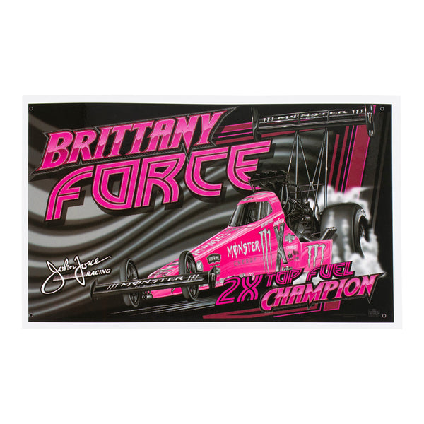 Brittany Force Pink Ghost Banner - Front View