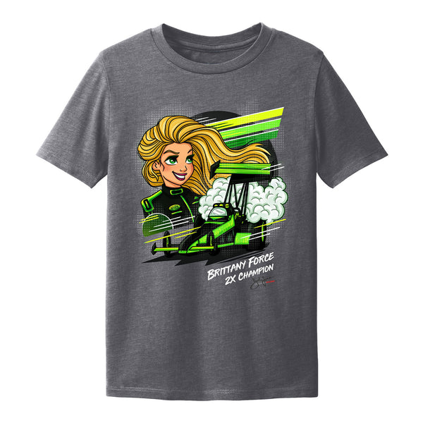 Youth Brittany Force Cartoon T-Shirt - Front View