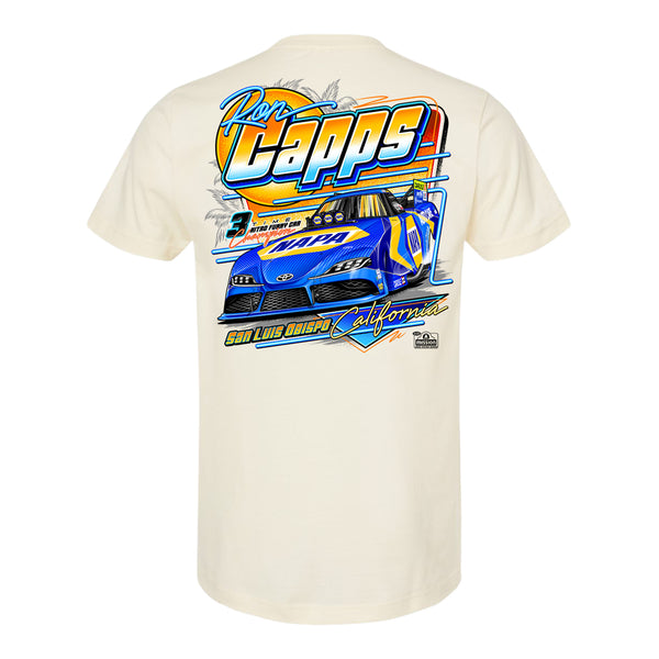 Ron Capps 2026 3x Champion Car Shirt in white - back view