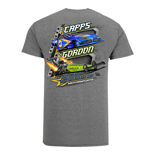 Capps & Gordon NHRA Team Shirt in Grey - Back View