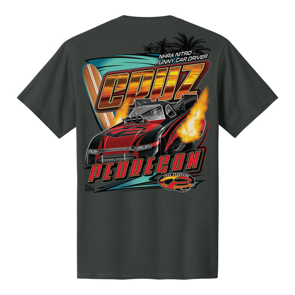 Cruz Pedregon Funny Car Action Shirt - back view