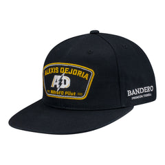 Alexis DeJoria Nitro FC Pilot Flatbill Snap Hat in Black - Front Left View