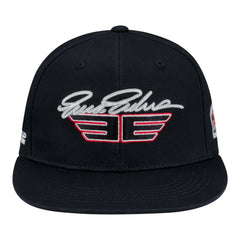 Erica Enders Signature Flatbill Snap Hat in Black - Front View