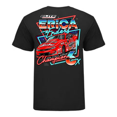 Erica Enders Retro Funny Car Shirt in black - back view