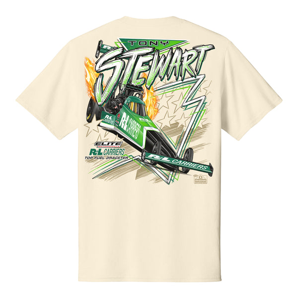 2026 Tony Stewart Patriotic Car Action Shirt in white - back view