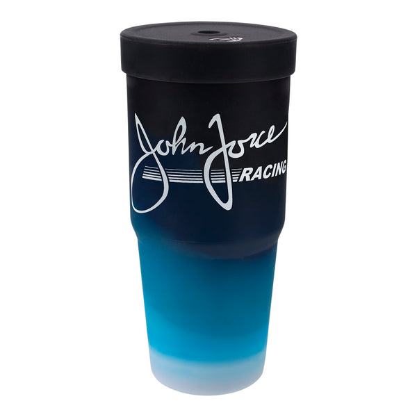 John Force Racing Silicone Tumbler In Black & Blue - Front  View