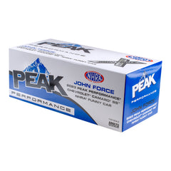 2023 John Force PEAK Funny Car Diecast 1:24 In White & Blue - Box Side View