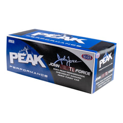2024 John Force PEAK Cheverolet Funny Car Diecast 1:24 In Blue & Black - Box Side View