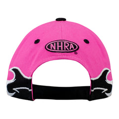 Ladies John Force Flame Hat in Pink - Back View