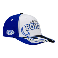 John Force Tri Flame Flex Fit Hat In Blue, White & Black - Angled Right Side View