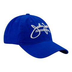 John Force Racing Unstructured Hat In Blue & White - Angled Right Side View