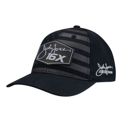 John Force Tonal Americana Velcro Hat in Black - Front left view