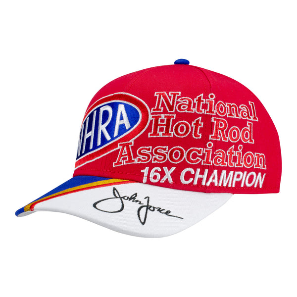 John Force Throwback Snap Hat in Red - Front Left View