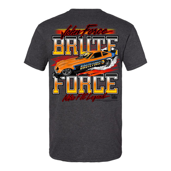 John Force Brute Force T-Shirt in Grey - Back View