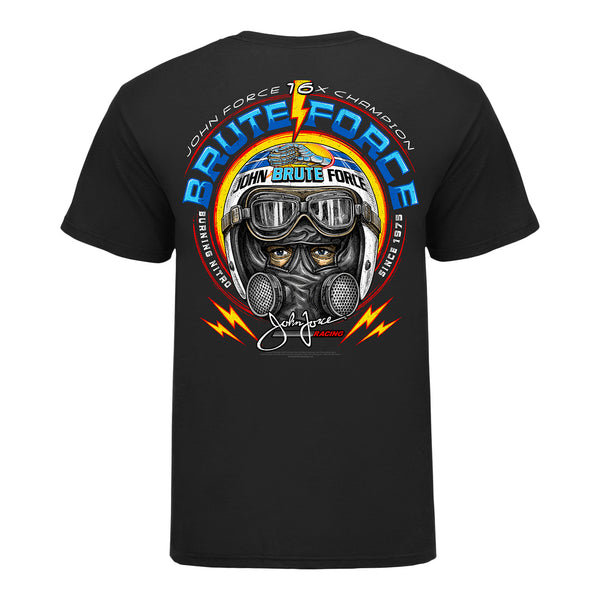Brute Force Gas Mask T-Shirt in Black - Back View