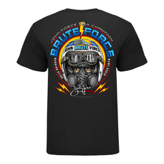 Brute Force Gas Mask T-Shirt in Black - Back View