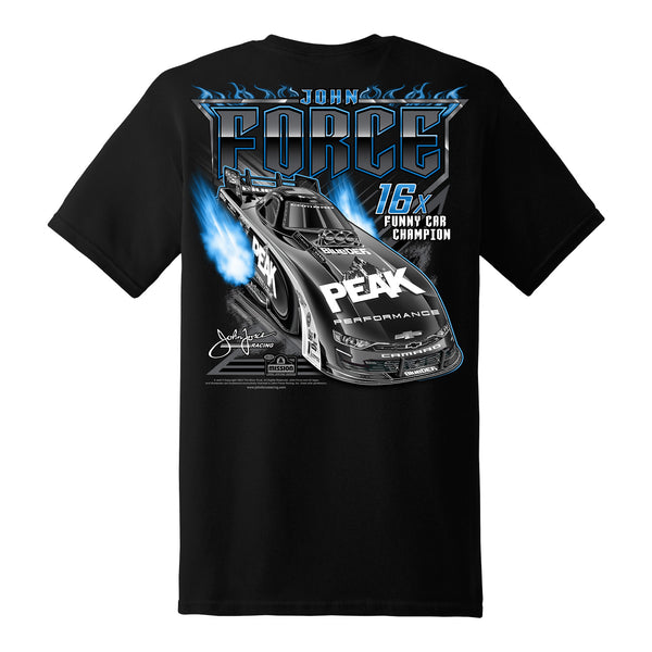 John Force Ghost Flame T-Shirt in Black - Back View