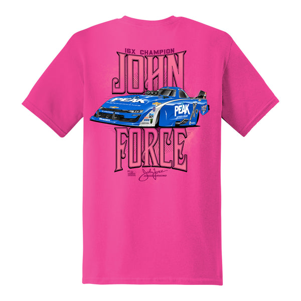 John Force Tonal Pink T-Shirt - Back View