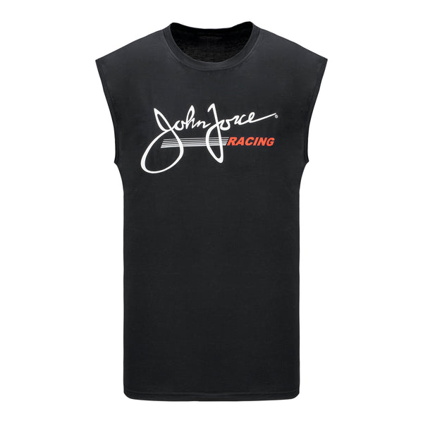 John Force Racing Logo Sleeveless T-Shirt in Black - Front View