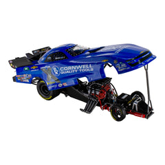 2023 Robert Hight Cornwell Tools Funny Car Diecast 1:24 In Blue - Right Side View With Car Lifted