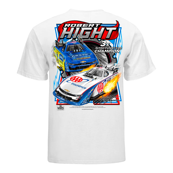 Robert Hight Funny Car T-Shirt In White - Back View