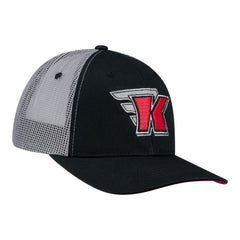 Kalitta Motorsports Team Snapback Hat In Black, Grey & Red - Angled Right Side View