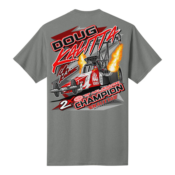 Doug Kalitta Dragster Action Shirt in Grey - Back View