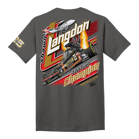 Shawn Langdon Kalitta Air 25th Anniversary Shirt - Charcoal - Back View
