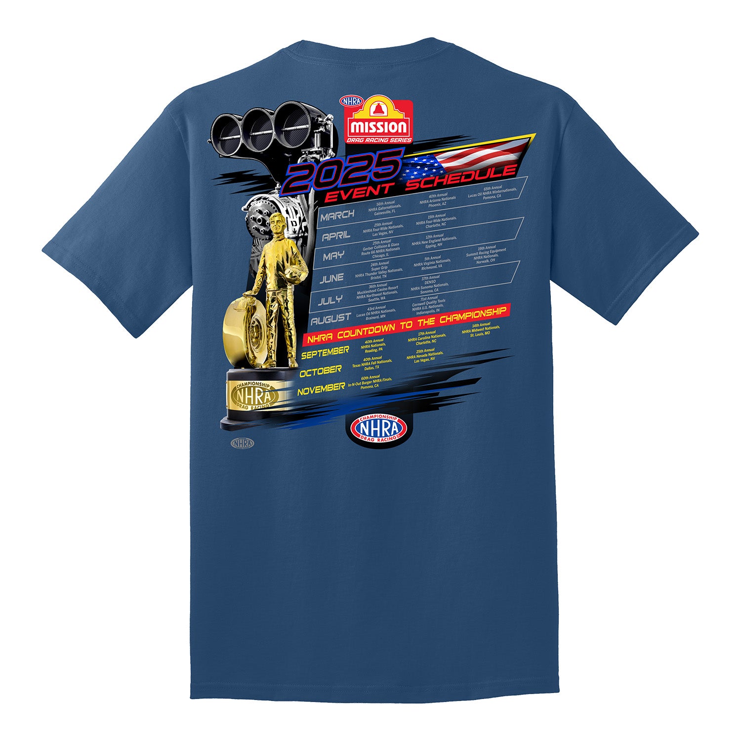 2025 NHRA Mission Schedule T-Shirt | NitroMall