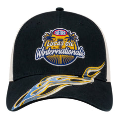 2026 Lucas Oil Winternationals Limited Edition Auction Hat in black - front view