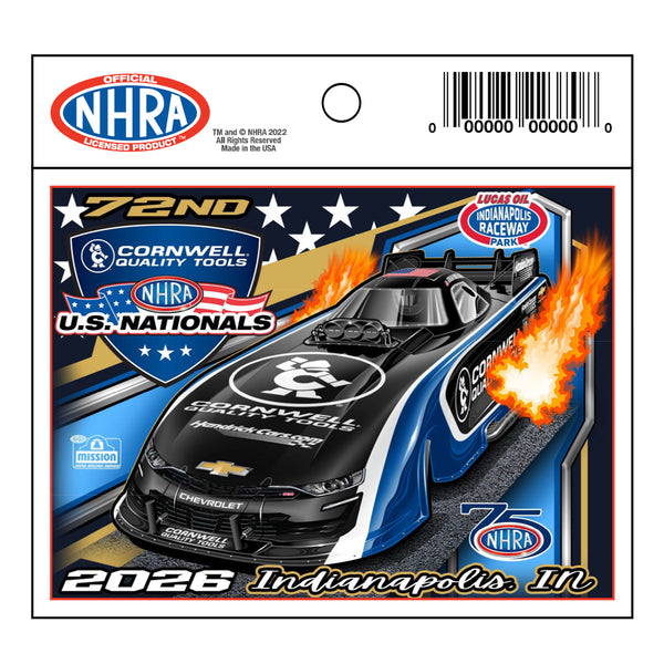 2026 Cornwell Quality Tools NHRA US Nationals Event Decal - Front View