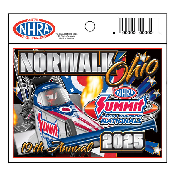 2025 Summit NHRA Nationals Event Decal - Front View