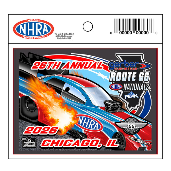 2026 NHRA Route 66 Nationals Event Decal - Front View