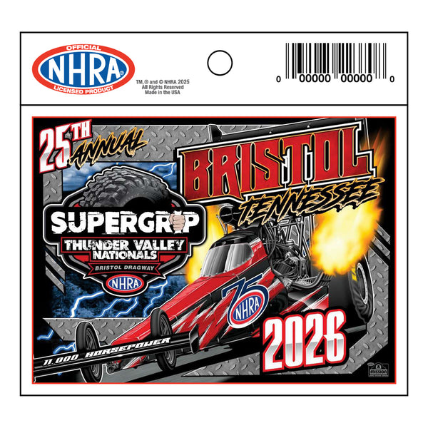 2026 NHRA Thunder Valley Nationals Event Decal - Front View