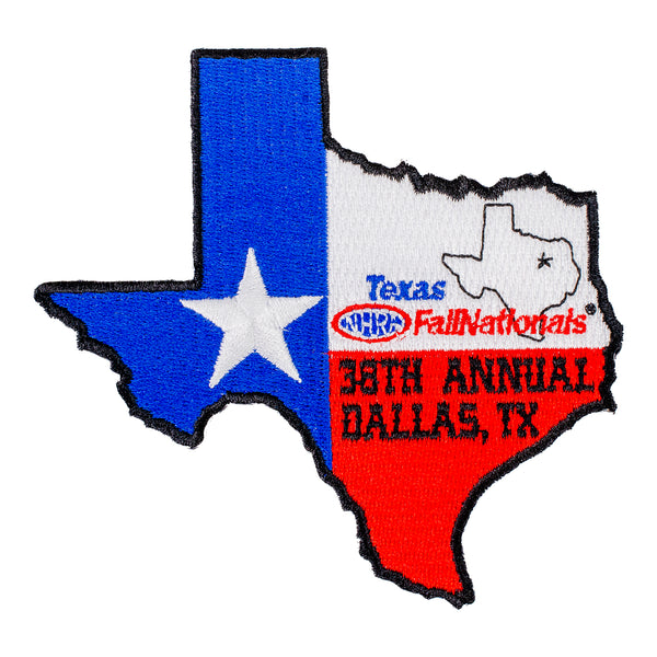 Texas NHRA FallNationals Event Emblem In Blue, White & Red - Front View