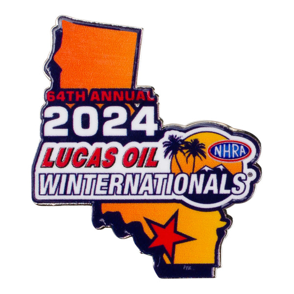 Lucas Oil NHRA Winternationals Event Hatpin - Front View