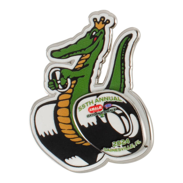 AMALIE Motor Oil NHRA Gatornationals Limited Edition Hatpin in Green and White - Front View