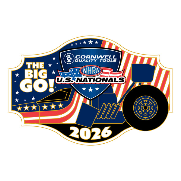 2026 Cornwell Quality Tools NHRA US Nationals Spinning Event Hatpin - Front view