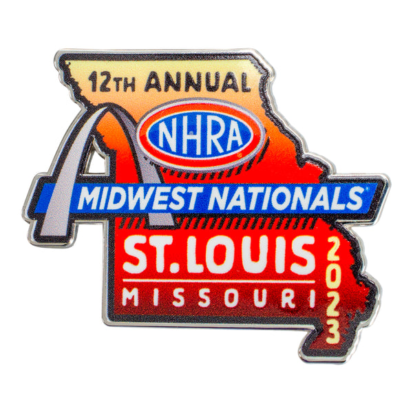 NHRA Midwest Nationals Event Hatpin In Multi-Color - Front View