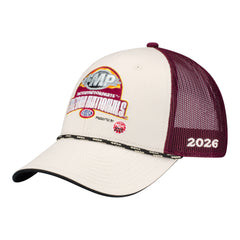 2026 Factory Motor Parts NHRA Arizona Nationals Rope Hat In White & Red - Angled Left Side View