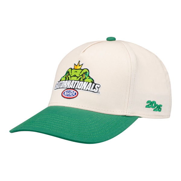 2026 Gatornationals Two-Tone Hat In Green & White - Angled Left Side View