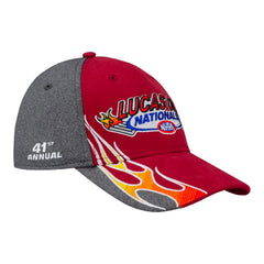 Lucas Oil NHRA Nationals Event Hat In Red & Grey - Angled Right Side View