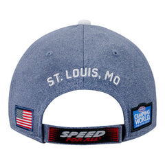 NHRA Midwest Nationals Event Hat In White, Blue & Red - Back View