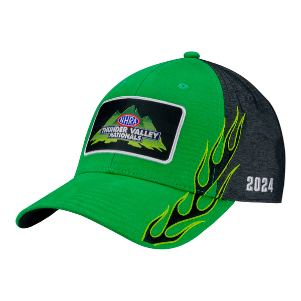 Super Grip NHRA Thunder Valley Nationals Event Hat in Green and Grey - Angled Left Side View
