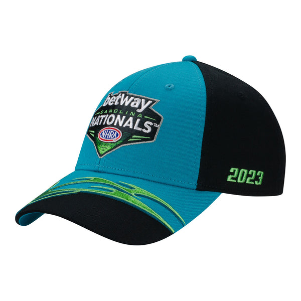 Betway NHRA Carolina Nationals Event Hat In Blue, Black & Green - Angled Left Side View