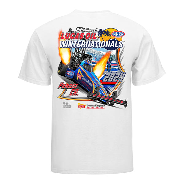 Lucas Oil NHRA Winternationals Event Shirt in White - Back View