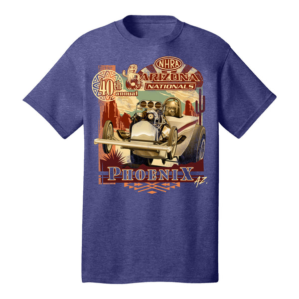 2025 NHRA Arizona Nationals Retro Shirt - Heather Purple - Front View