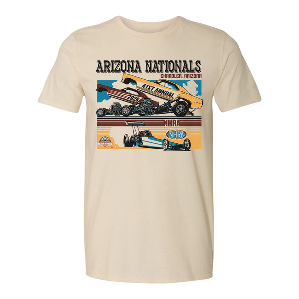 2026 NHRA Arizona Nationals Throwback T-Shirt in White - Front View