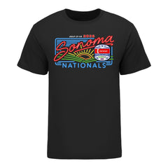 2026 NHRA Sonoma Nationals 4 Car T-Shirt in Black - Front View