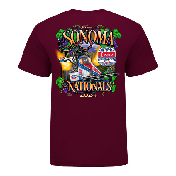 NHRA Sonoma Nationals Event Shirt in Red - Back View